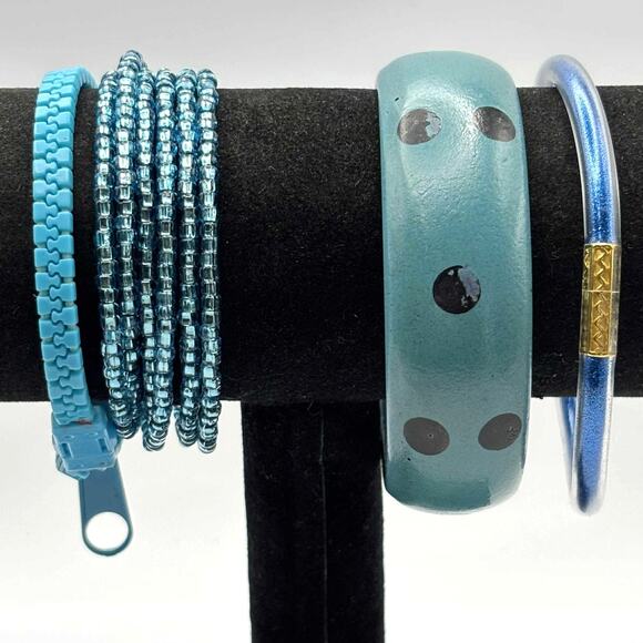 Blue Zipper Poke a dot Bracelet Bundle - Picture 2 of 4